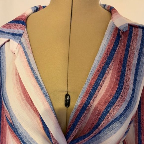 Women's Striped Turban Bodice Blouse NWOT - Picture 1 of 4
